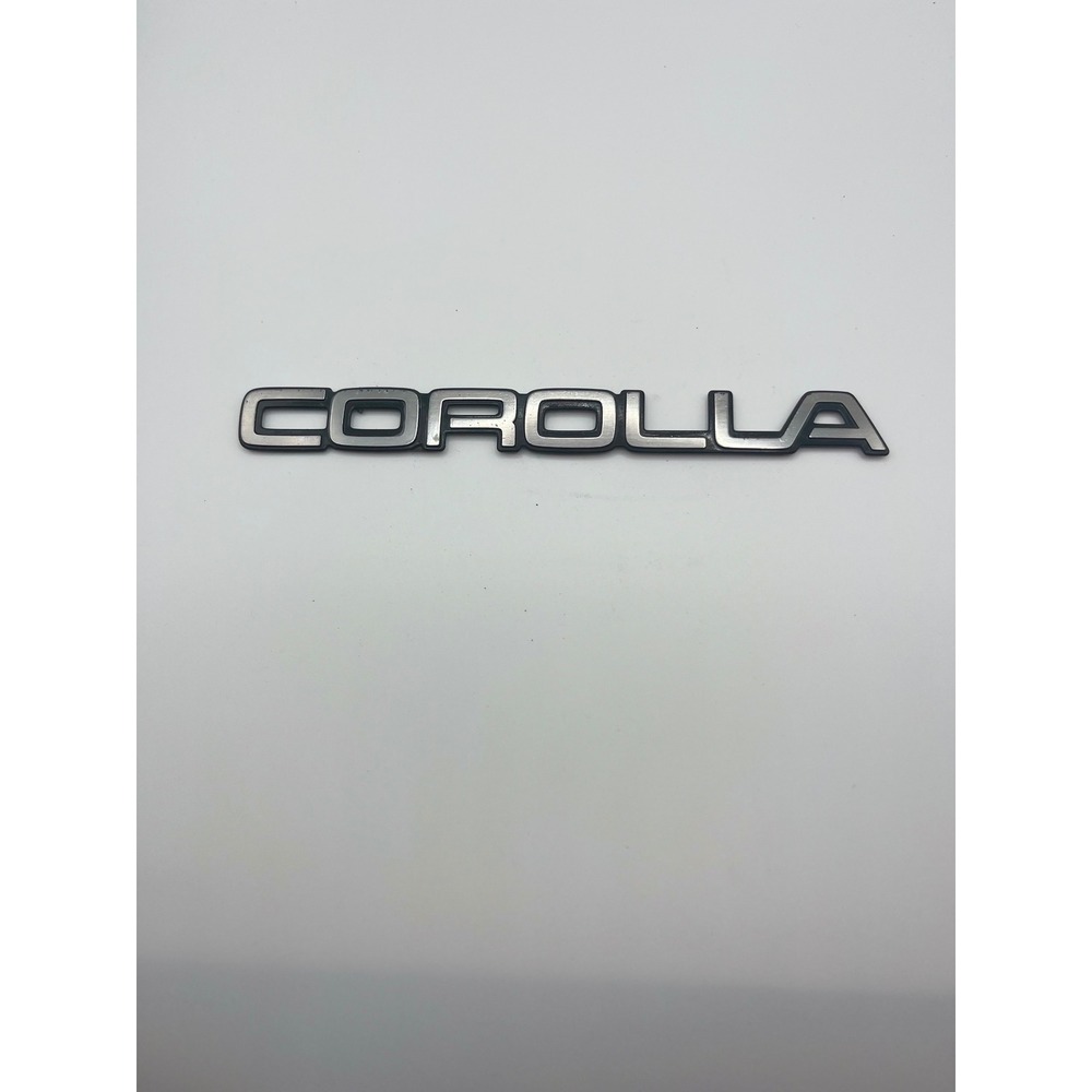 Toyota Corolla Trunk Emblem Badge Silver Black OEM Replacement Nameplate Used